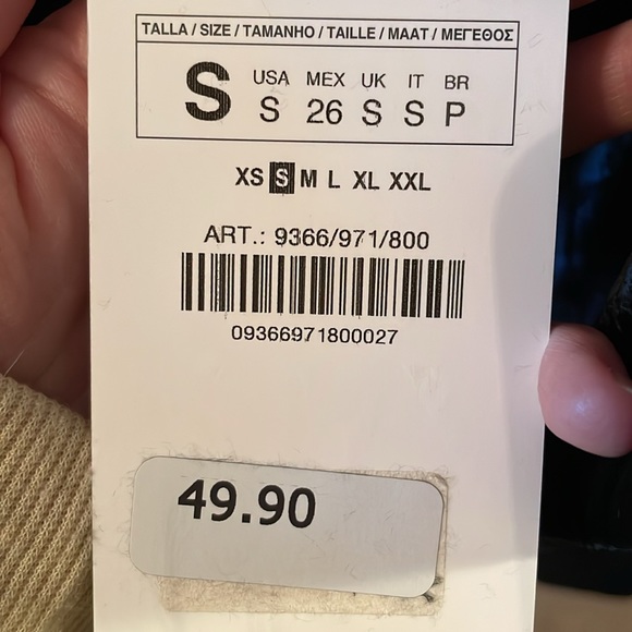 BNWT Zara velvet black tailored suit blazer pant set size XS/S - Picture 9 of 9